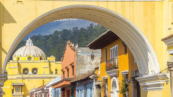 View through Arco de Santa Catalina (Santa Catalina Arch) Antigua Guatemala