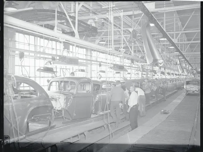 Framed Print : View of Assembly Line at Ford Plant Framed Print : View of Assembly Line at Ford Plant