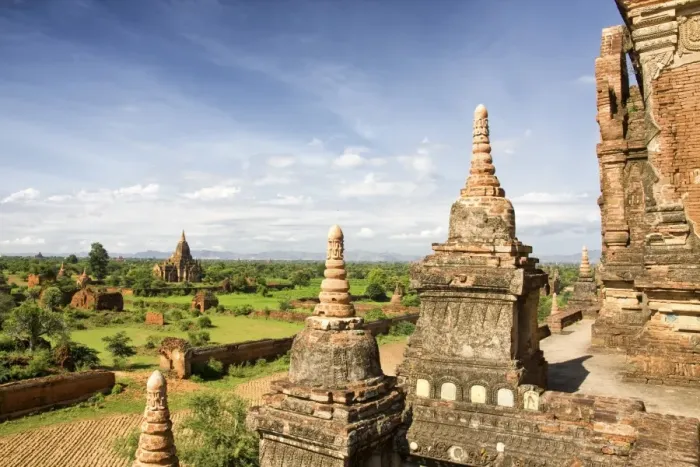 Framed Print : View of Bagan temples from a pagoda Framed Print : View of Bagan temples from a pagoda