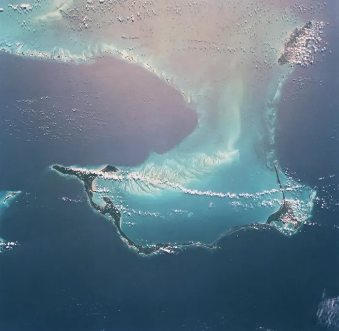 Framed Print : View of Bahamas from Space Framed Print : View of Bahamas from Space