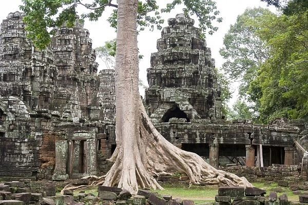 View of Banteay Kdei temple surrounded by jungle