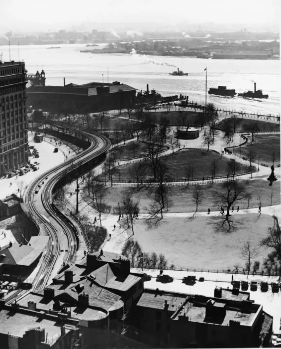 Framed Print : View Of Battery Park And New York Harbor Framed Print : View Of Battery Park And New York Harbor