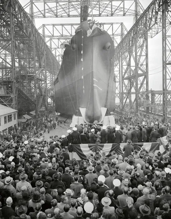 Framed Print : View of Battleship Launching Framed Print : View of Battleship Launching