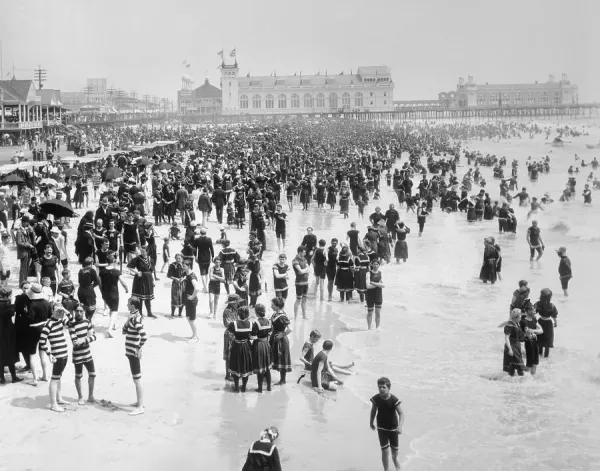 View of Beach in Atlantic City Print, 20th Century. Art Prints, Posters & Puzzles from Fine Art Storehouse