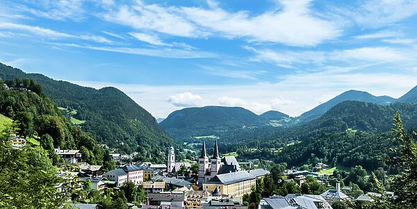 View of Berchtesgaden, Berchtesgadener Land district, Upper Bavaria, Bavaria, Germany