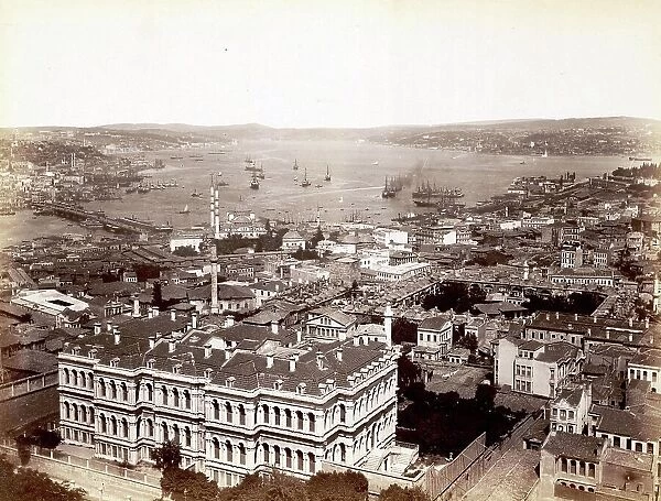 View of the Bosphorus, Constantinople, today Istanbul, 1870, Turkey, Historical, digitally restored reproduction from a 19th century original