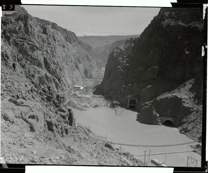 Framed Print : View of Boulder Dam Area in Mountains