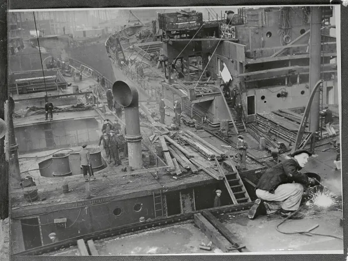 Framed Print : View of British Shipyard Framed Print : View of British Shipyard