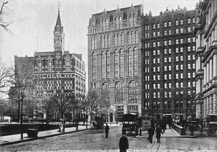 Framed Print : View of Buildings on Park Row in Lower Manhattan Framed Print : View of Buildings on Park Row in Lower Manhattan