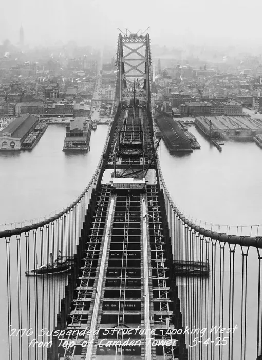 Framed Print : View of Camden Suspension Bridge