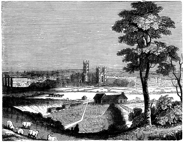 Framed Print : View of Canterbury Cathedral (engraved Victorian illustration) Framed Print : View of Canterbury Cathedral (engraved Victorian illustration)