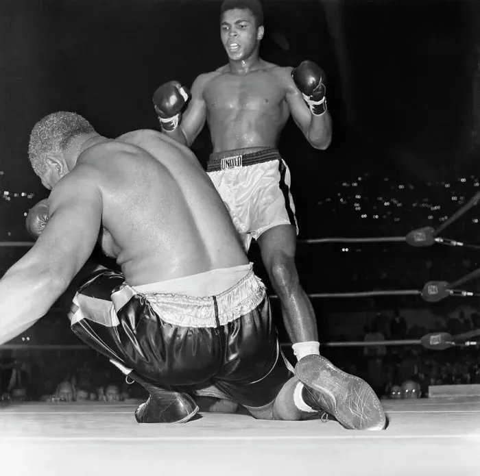 Framed Print : View of Cassius Clay Knocking Out Archie Moore