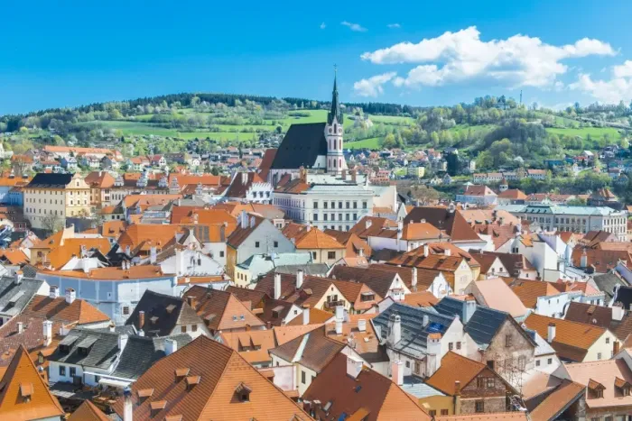 Framed Print : View of Cesky Krumlov, Czech Republic