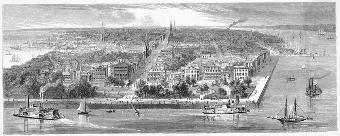 Framed Print : View of Charleston South Carolina from Bay Framed Print : View of Charleston South Carolina from Bay