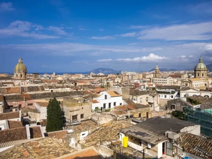 Framed Print : View from the church SS Salvatore across the historic centre, the church of San Giuseppe dei Teatini to the left, the Chiesa del Gesu to the right, Palermo, Sicily, Italy Framed Print : View from the church SS Salvatore across the historic centre, the church of San Giuseppe dei Teatini to the left, the Chiesa del Gesu to the right, Palermo, Sicily, Italy