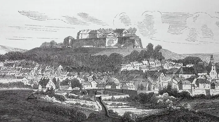 Framed Print : View of the citadel of Bitsch and the town of Bitche in the Lorraine region circa 1870, France, Historic, digitally restored reproduction of a 19th century original, exact original date unknown Framed Print : View of the citadel of Bitsch and the town of Bitche in the Lorraine region circa 1870, France, Historic, digitally restored reproduction of a 19th century original, exact original date unknown