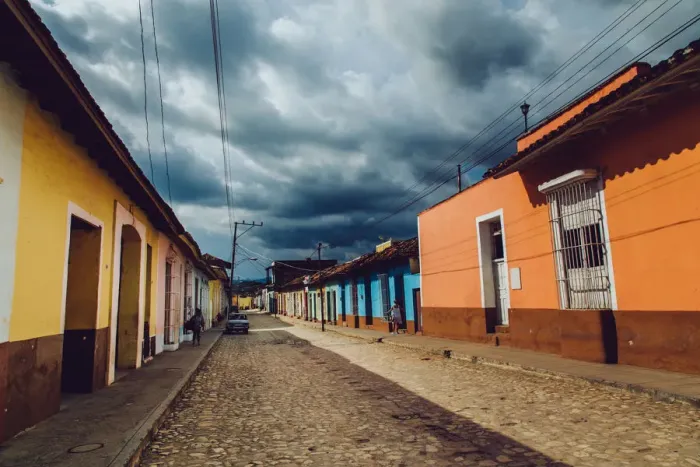 Framed Print : View on city street in Trinidad, Cuba Framed Print : View on city street in Trinidad, Cuba