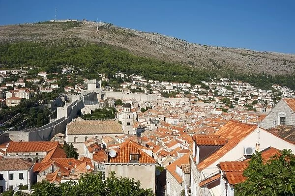View from the city walls, historic centre, Dubrovnik, Dalmatia, Croatia