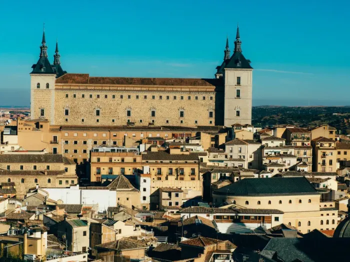 Framed Print : A View Across the Cityscape Towards the Alcazar of Toledo Framed Print : A View Across the Cityscape Towards the Alcazar of Toledo