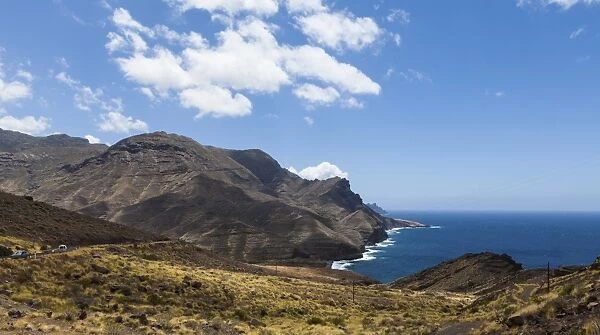 View of the cliffs near El Risco, Agaete Region, Gran Canaria, Canary Islands, Spain, Europe, PublicGround