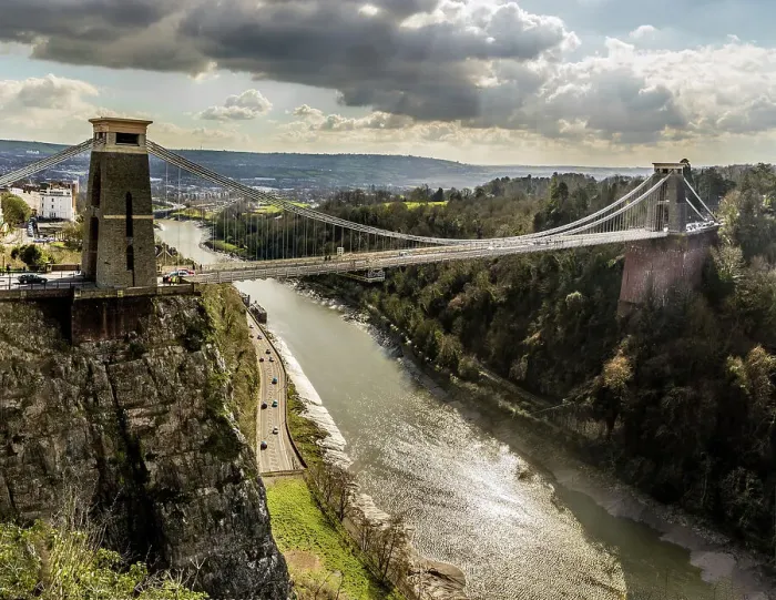 Framed Print : Side view of Clifton Suspension Bridge in Bristol Framed Print : Side view of Clifton Suspension Bridge in Bristol