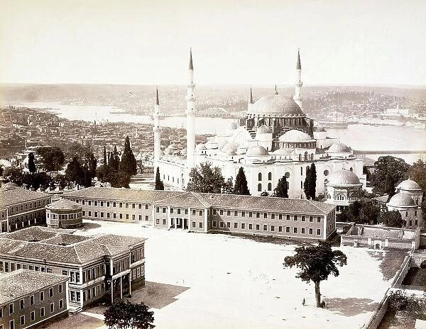 View of Constantinople, Constantinople, today Istanbul (1862), Turkey, Historical, digitally restored reproduction from a 19th century original