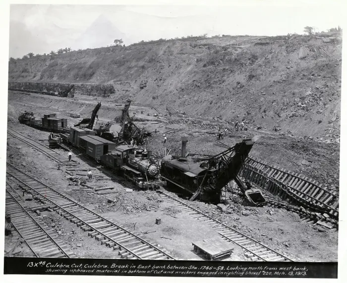 Framed Print : View of Construction at Culebra Cut Framed Print : View of Construction at Culebra Cut