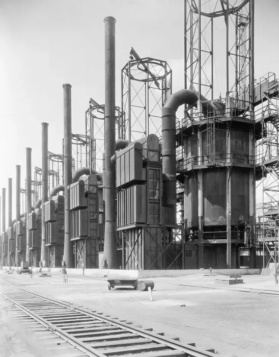Framed Print : View Of Cracking Stills @ Oil Refinery