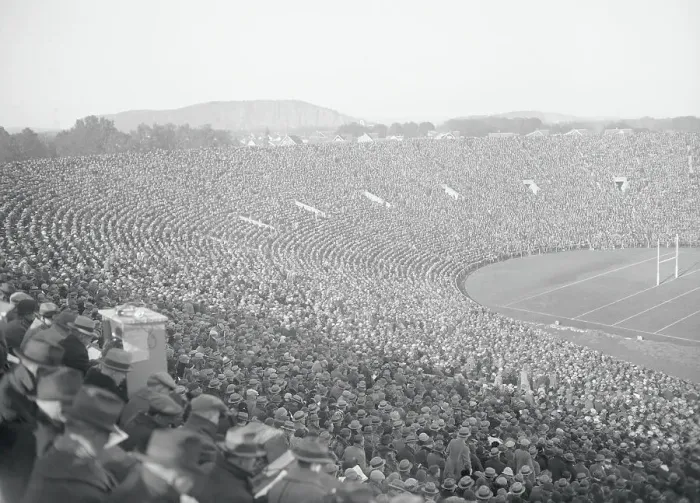 Framed Print : View of Crowd Attending Yale Bowl Framed Print : View of Crowd Attending Yale Bowl