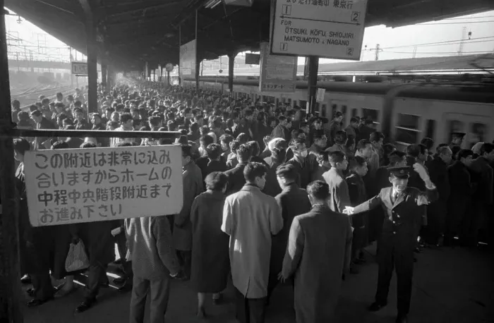 Framed Print : View of Crowded Japanese Railway Platform Framed Print : View of Crowded Japanese Railway Platform
