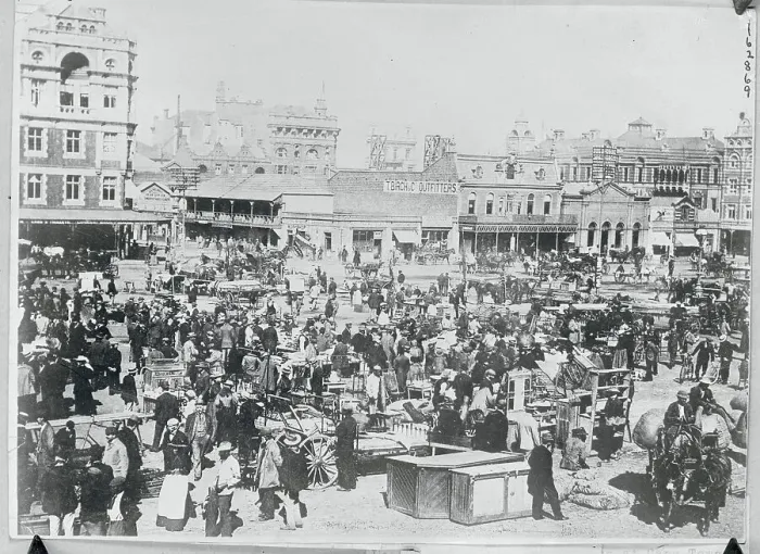 Framed Print : View of Crowded Square Framed Print : View of Crowded Square