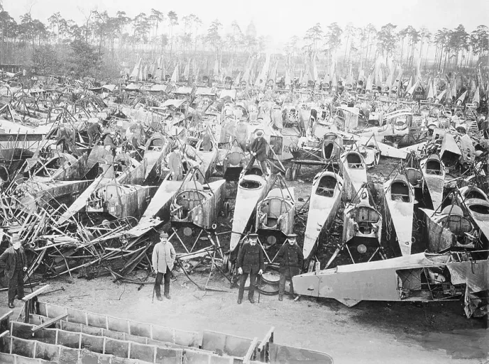 Framed Print : View of Crumbled War Damaged Airplanes Framed Print : View of Crumbled War Damaged Airplanes