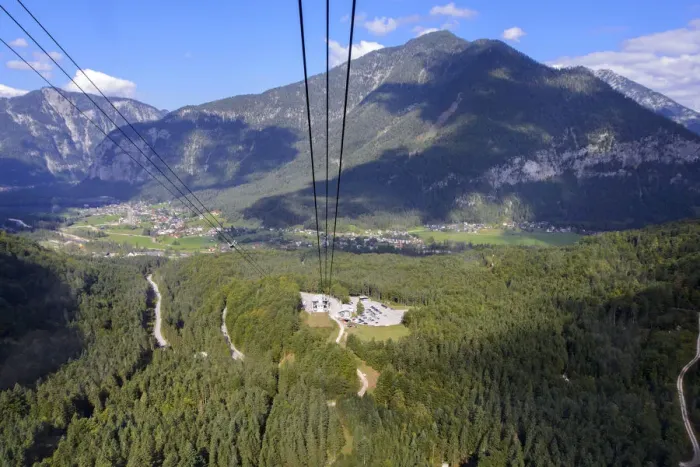 Framed Print : View of Dachstein village from the cableway Framed Print : View of Dachstein village from the cableway