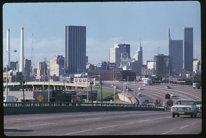 Framed Print : View of Dallas from the Stemmons Freeway Framed Print : View of Dallas from the Stemmons Freeway