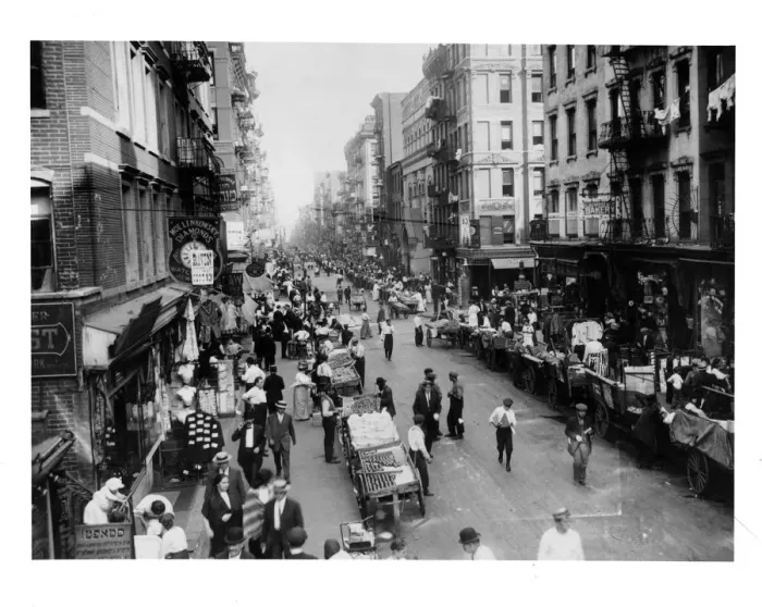 Framed Print : View Of Delancey Street On The Lower East Side In New York City