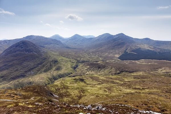 View from Diamond Hill, Connemara National Park, County Galway, Republic of Ireland, Europe