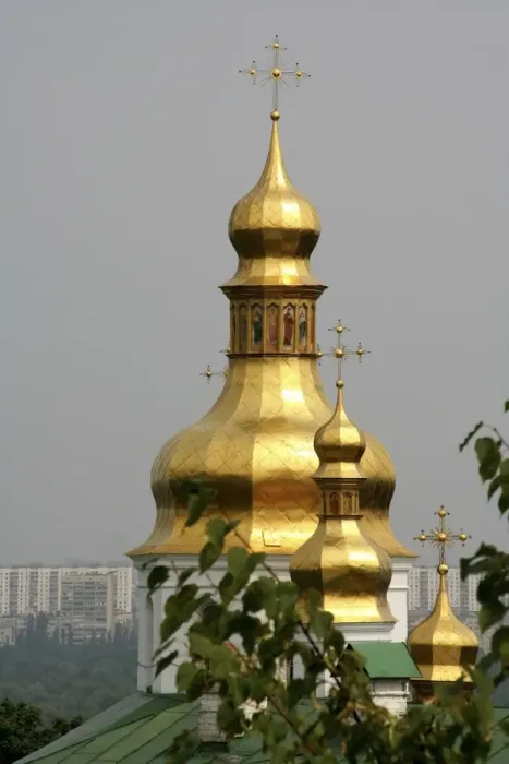 Framed Print : View of domes with crosses of Kiev-Pechersk lavra Framed Print : View of domes with crosses of Kiev-Pechersk lavra