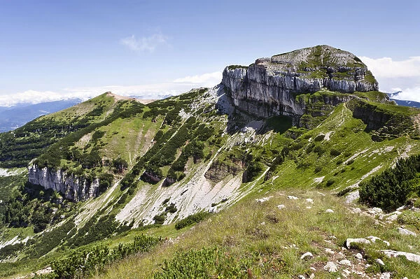 View towards Dos d Abramo Mountain, Trentino, Italy, Europe
