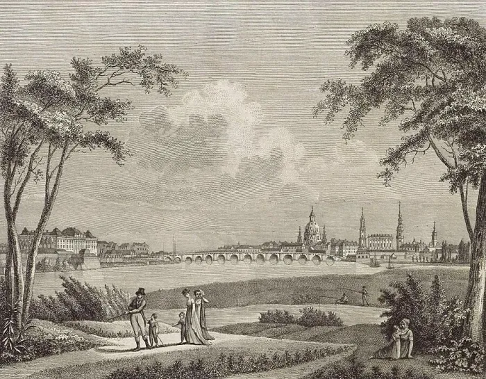Framed Print : View of Dresden circa 1751, Saxony, Germany, Historic, digitally restored reproduction from an 18th or 19th century original Framed Print : View of Dresden circa 1751, Saxony, Germany, Historic, digitally restored reproduction from an 18th or 19th century original