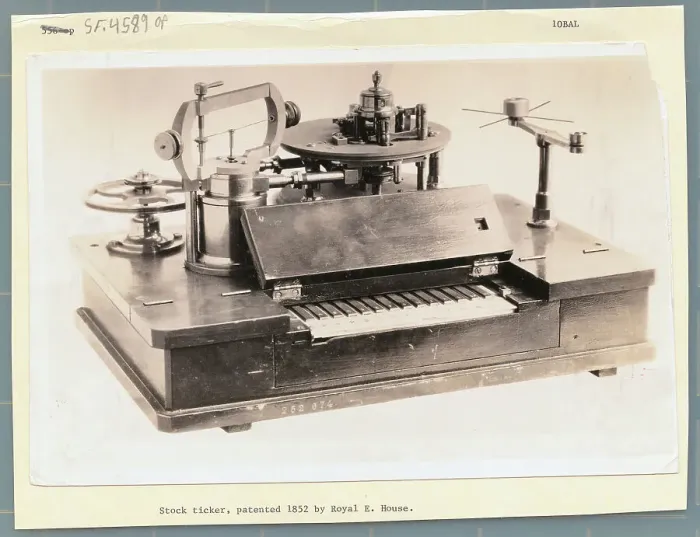Framed Print : View of Early Stock Ticker Framed Print : View of Early Stock Ticker