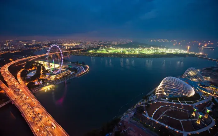 Framed Print : Top view of east side of Singapore city Framed Print : Top view of east side of Singapore city