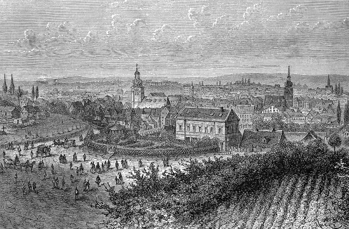 Framed Print : View of Elberfeld, today part of Wuppertal, North Rhine-Westphalia, Germany, in 1865, Historic, digitally restored reproduction of an original 19th century original Framed Print : View of Elberfeld, today part of Wuppertal, North Rhine-Westphalia, Germany, in 1865, Historic, digitally restored reproduction of an original 19th century original