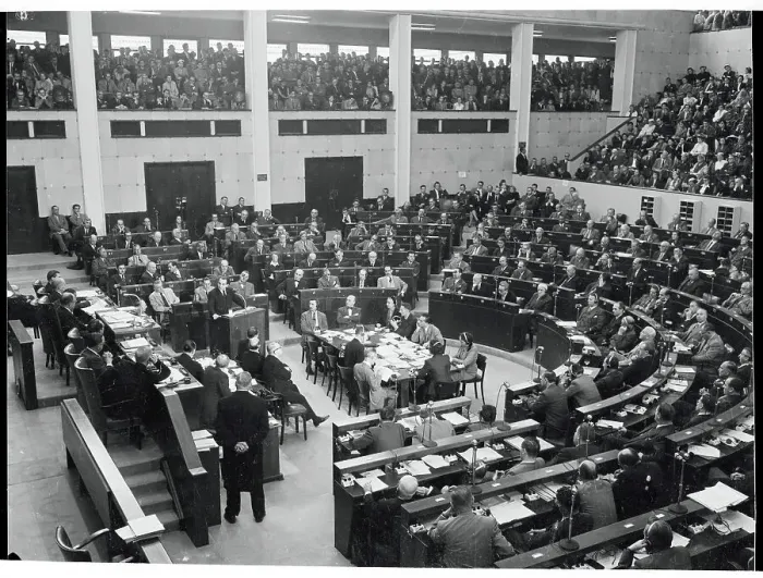 Framed Print : View of European Council Meeting