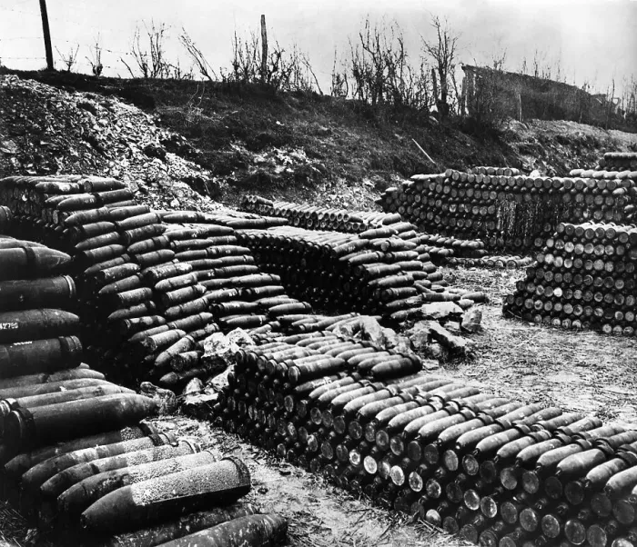 Framed Print : View of French Army Artillery Shell Depot