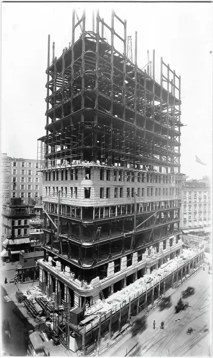 Framed Print : View Of Fuller Building Under Construction Framed Print : View Of Fuller Building Under Construction