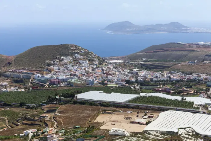 Framed Print : View of Gardoenes, farms and the Church of San Isidro Labrador, Gran Canaria, Canary Islands, Spain, Europe, PublicGround Framed Print : View of Gardoenes, farms and the Church of San Isidro Labrador, Gran Canaria, Canary Islands, Spain, Europe, PublicGround