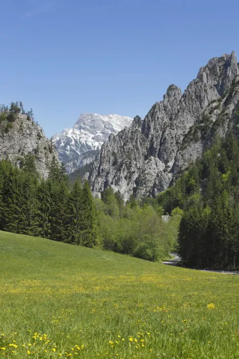 Framed Print : View of Gesaeuse National Park as seen from Johnsbach, Ennstal Alps, Upper Styria, Styria, Austria, Europe
