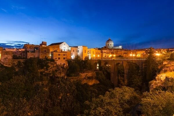View of the Gravina di San Marco Gorge, historic centre, cave city Massafra, Murgia Tarantine, Taranto, Apulia, Italy