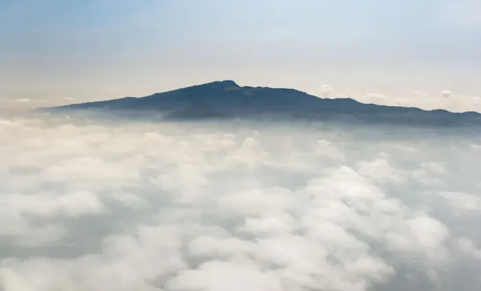 Framed Print : View of hallasan mountain from the sky Framed Print : View of hallasan mountain from the sky