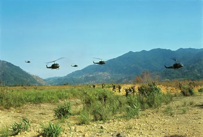 Framed Print : View of Helicopters Landing Framed Print : View of Helicopters Landing